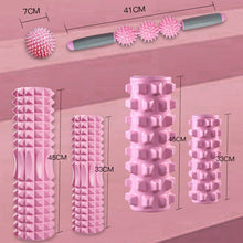Load image into Gallery viewer, 3 in 1 Eva Foam Roller Hollow Muscle Relaxation Roller Yoga Column Set, Length:, 33cm (Blue Crescent), 33cm (Pink Crescent ), 33cm  (Purple Crescent ), 45cm (Pink Crescent), 45cm (Purple Crescent ), 45cm (Blue Crescent), 45cm (Pink Wolf Tooth )        ...