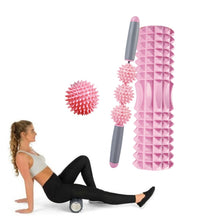 Load image into Gallery viewer, 3 in 1 Eva Foam Roller Hollow Muscle Relaxation Roller Yoga Column Set, Length:, 33cm (Blue Crescent), 33cm (Pink Crescent ), 33cm  (Purple Crescent ), 45cm (Pink Crescent), 45cm (Purple Crescent ), 45cm (Blue Crescent), 45cm (Pink Wolf Tooth )        ...