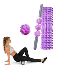 Load image into Gallery viewer, 3 in 1 Eva Foam Roller Hollow Muscle Relaxation Roller Yoga Column Set, Length:, 33cm (Blue Crescent), 33cm (Pink Crescent ), 33cm  (Purple Crescent ), 45cm (Pink Crescent), 45cm (Purple Crescent ), 45cm (Blue Crescent), 45cm (Pink Wolf Tooth )        ...