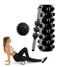 Load image into Gallery viewer, 3 in 1 Eva Foam Roller Hollow Muscle Relaxation Roller Yoga Column Set, Length:, 33cm (Blue Crescent), 33cm (Pink Crescent ), 33cm  (Purple Crescent ), 45cm (Pink Crescent), 45cm (Purple Crescent ), 45cm (Blue Crescent), 45cm (Pink Wolf Tooth )        ...