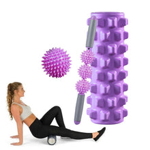 Load image into Gallery viewer, 3 in 1 Eva Foam Roller Hollow Muscle Relaxation Roller Yoga Column Set, Length:, 33cm (Blue Crescent), 33cm (Pink Crescent ), 33cm  (Purple Crescent ), 45cm (Pink Crescent), 45cm (Purple Crescent ), 45cm (Blue Crescent), 45cm (Pink Wolf Tooth )        ...