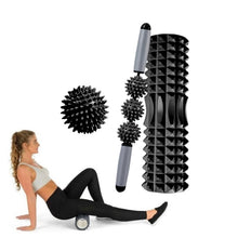 Load image into Gallery viewer, 3 in 1 Eva Foam Roller Hollow Muscle Relaxation Roller Yoga Column Set, Length:, 33cm (Blue Crescent), 33cm (Pink Crescent ), 33cm  (Purple Crescent ), 45cm (Pink Crescent), 45cm (Purple Crescent ), 45cm (Blue Crescent), 45cm (Pink Wolf Tooth )        ...