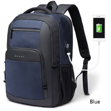 Load image into Gallery viewer, BANGE BG-1921 College Student Schoolbag Waterproof Business Computer Backpack with External USB Charging Port, Red Wine, Light Grey, Blue, Black