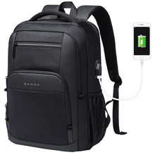 Load image into Gallery viewer, BANGE BG-1921 College Student Schoolbag Waterproof Business Computer Backpack with External USB Charging Port, Red Wine, Light Grey, Blue, Black