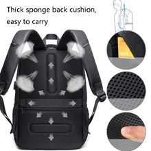 Load image into Gallery viewer, BANGE BG-1921 College Student Schoolbag Waterproof Business Computer Backpack with External USB Charging Port, Red Wine, Light Grey, Blue, Black