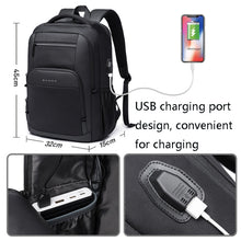 Load image into Gallery viewer, BANGE BG-1921 College Student Schoolbag Waterproof Business Computer Backpack with External USB Charging Port, Red Wine, Light Grey, Blue, Black