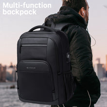 Load image into Gallery viewer, BANGE BG-1921 College Student Schoolbag Waterproof Business Computer Backpack with External USB Charging Port, Red Wine, Light Grey, Blue, Black