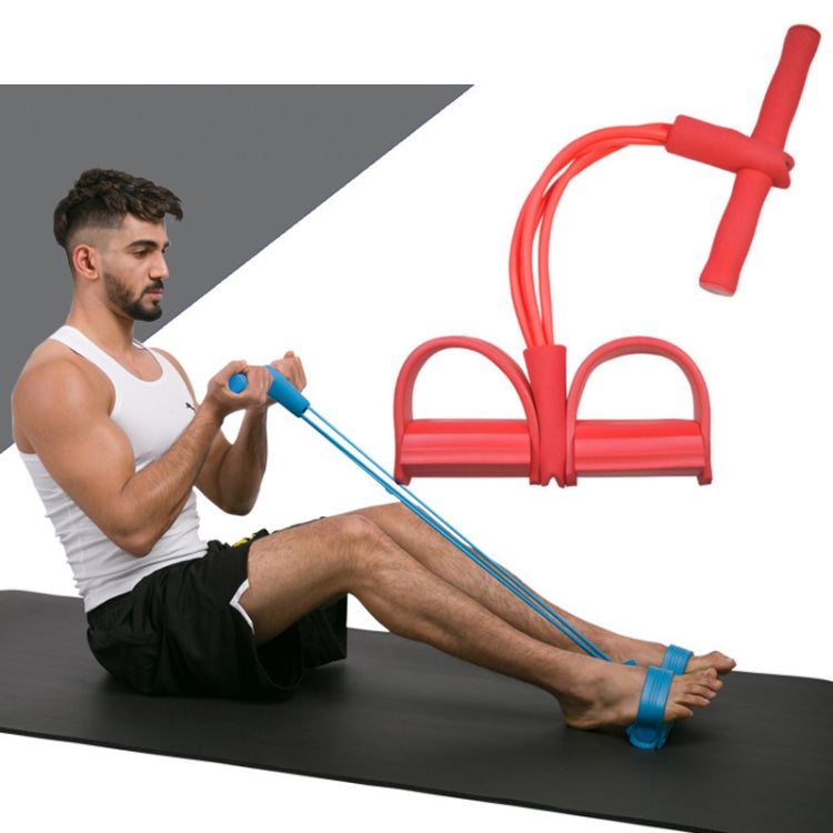 Multifunctional Four-Tube Pedal Puller Pedal Elastic Rope Sit-Ups Aid Abdomen Fitness Equipment