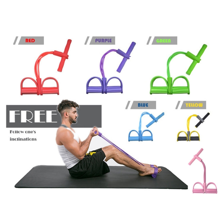 Multifunctional Four-Tube Pedal Puller Pedal Elastic Rope Sit-Ups Aid Abdomen Fitness Equipment