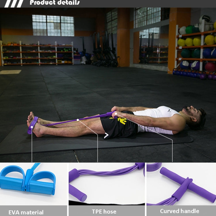 Multifunctional Four-Tube Pedal Puller Pedal Elastic Rope Sit-Ups Aid Abdomen Fitness Equipment