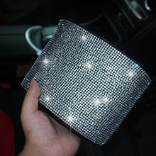 Load image into Gallery viewer, Car-Studded Trash Can Personality Car Hanging Trash Bag Multi-Function Car Storage Box, Colorful Diamonds, White Diamonds