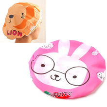 Load image into Gallery viewer, 3 PCS Cute Cartoon Shower Bath Cap Saunas Lace Elastic Band Cap Hair Protective Cap, 3 PCS Yellow Duck, 3 PCS Blue Elephant, 3 PCS Grey Panda, 3 PCS Pink Rabbit, 3 PCS Lion