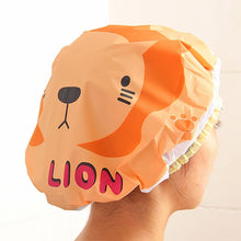 Load image into Gallery viewer, 3 PCS Cute Cartoon Shower Bath Cap Saunas Lace Elastic Band Cap Hair Protective Cap, 3 PCS Yellow Duck, 3 PCS Blue Elephant, 3 PCS Grey Panda, 3 PCS Pink Rabbit, 3 PCS Lion