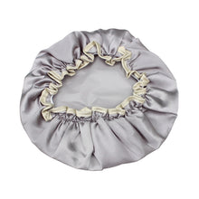 Load image into Gallery viewer, Lovely Thick Women Satin Colorful Double Waterproof Hair Cover Bathing Cap, Pink, Gold, Grey