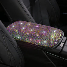 Load image into Gallery viewer, Car Diamond Armrest Box Cushion Personalized Car Decorations Dirt And Non-Slip, Black Colorful Diamond, Black White Diamond, Black Blue Diamond, Black Green Diamond