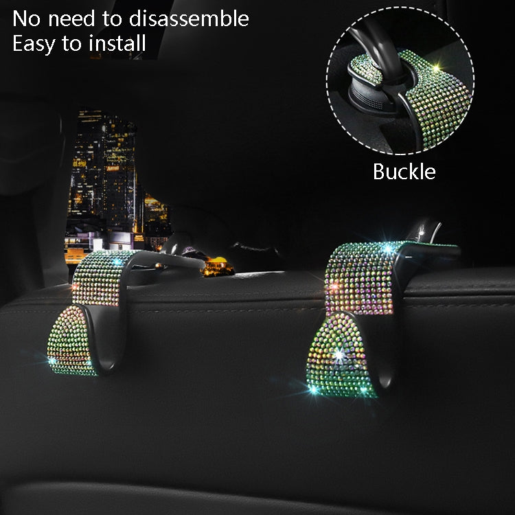 3 PCS Car Rear Seat Hooks Car Seats Multi-Function Diamond-Studded Hooks, White Diamond, Colorful Diamond, Black Diamond, Blue Diamond, Emerald, Gray Diamond, Pink Diamond, Red Diamond