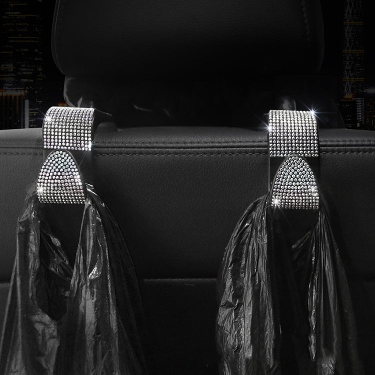 3 PCS Car Rear Seat Hooks Car Seats Multi-Function Diamond-Studded Hooks, White Diamond, Colorful Diamond, Black Diamond, Blue Diamond, Emerald, Gray Diamond, Pink Diamond, Red Diamond