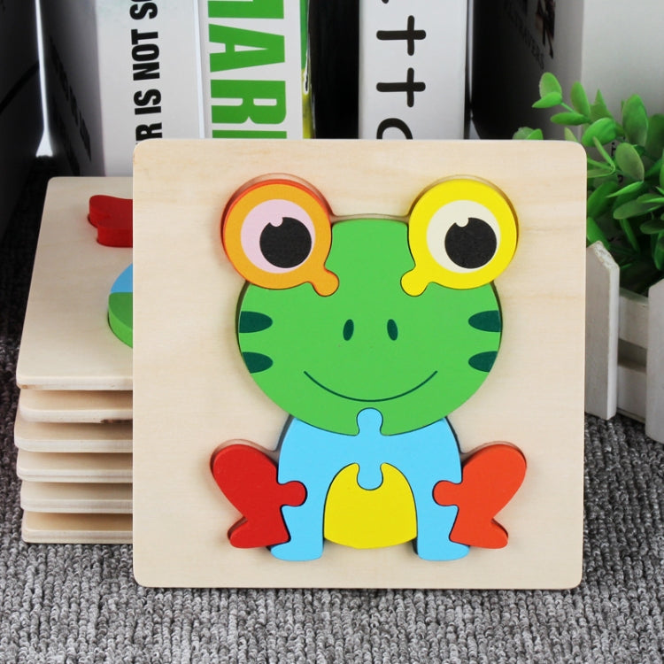 5 PCS Wooden Cartoon Animal Puzzle Early Education Small Jigsaw Puzzle Building Block Toy For Children
