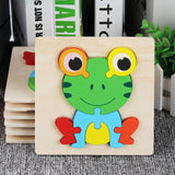 5 PCS Wooden Cartoon Animal Puzzle Early Education Small Jigsaw Puzzle Building Block Toy For Children
