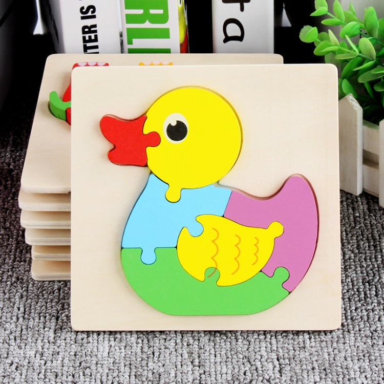 5 PCS Wooden Cartoon Animal Puzzle Early Education Small Jigsaw Puzzle Building Block Toy For Children