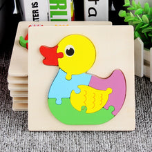 Load image into Gallery viewer, 5 PCS Wooden Cartoon Animal Puzzle Early Education Small Jigsaw Puzzle Building Block Toy For Children