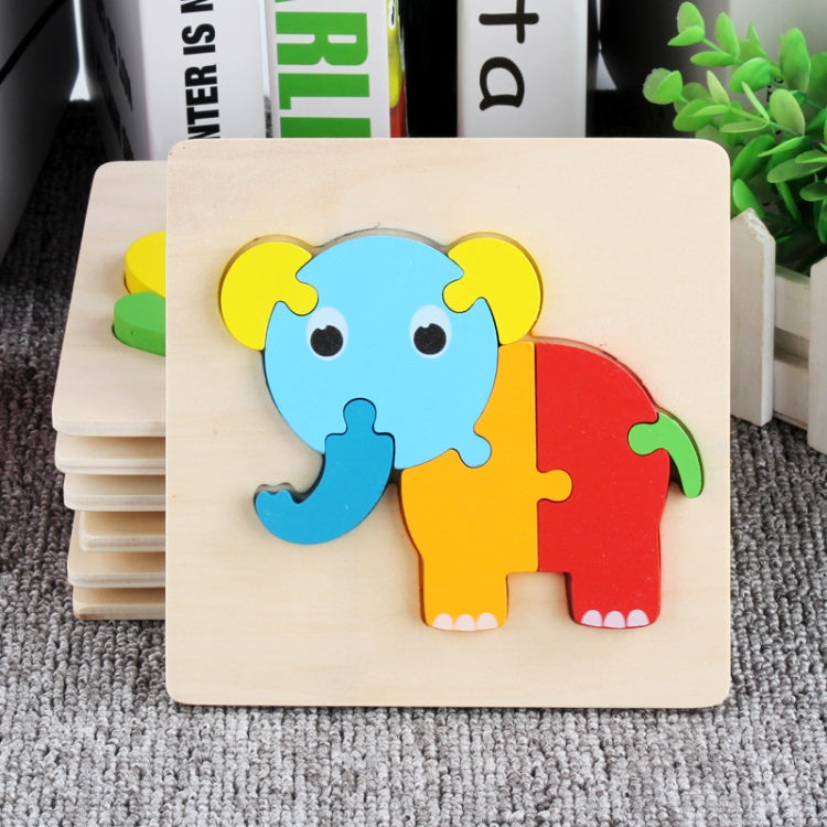 5 PCS Wooden Cartoon Animal Puzzle Early Education Small Jigsaw Puzzle Building Block Toy For Children