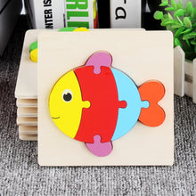 Load image into Gallery viewer, 5 PCS Wooden Cartoon Animal Puzzle Early Education Small Jigsaw Puzzle Building Block Toy For Children