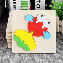Load image into Gallery viewer, 5 PCS Wooden Cartoon Animal Puzzle Early Education Small Jigsaw Puzzle Building Block Toy For Children