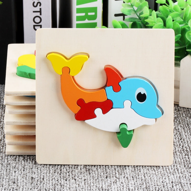 5 PCS Wooden Cartoon Animal Puzzle Early Education Small Jigsaw Puzzle Building Block Toy For Children