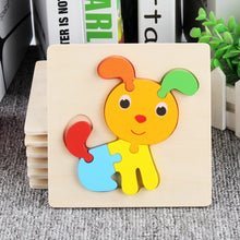 Load image into Gallery viewer, 5 PCS Wooden Cartoon Animal Puzzle Early Education Small Jigsaw Puzzle Building Block Toy For Children