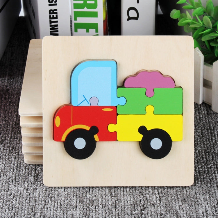 5 PCS Wooden Cartoon Animal Puzzle Early Education Small Jigsaw Puzzle Building Block Toy For Children