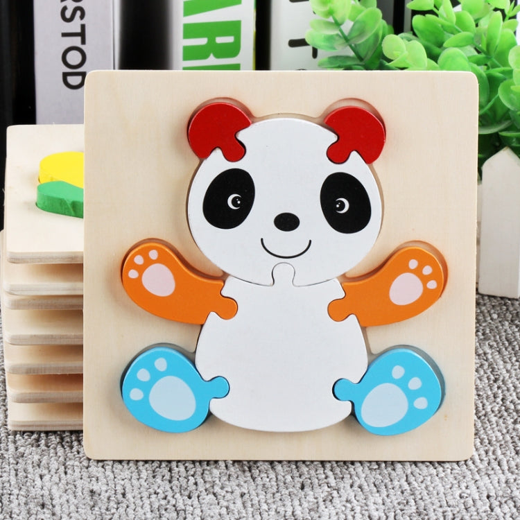5 PCS Wooden Cartoon Animal Puzzle Early Education Small Jigsaw Puzzle Building Block Toy For Children