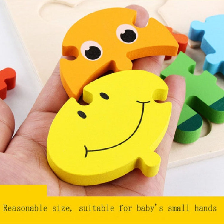 5 PCS Wooden Cartoon Animal Puzzle Early Education Small Jigsaw Puzzle Building Block Toy For Children