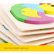 Load image into Gallery viewer, 5 PCS Wooden Cartoon Animal Puzzle Early Education Small Jigsaw Puzzle Building Block Toy For Children