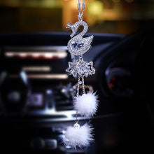 Load image into Gallery viewer, Car Pendant Crystal Swan Car Rearview Mirror Pendant, Crystal Swan