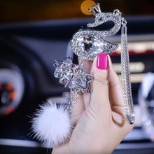 Load image into Gallery viewer, Car Pendant Crystal Swan Car Rearview Mirror Pendant, Crystal Swan