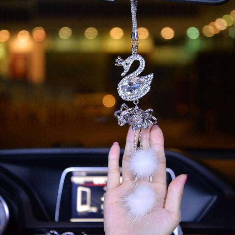 Car Pendant Crystal Swan Car Rearview Mirror Pendant, Crystal Swan