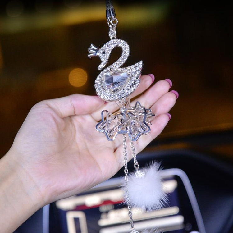 Car Pendant Crystal Swan Car Rearview Mirror Pendant, Crystal Swan