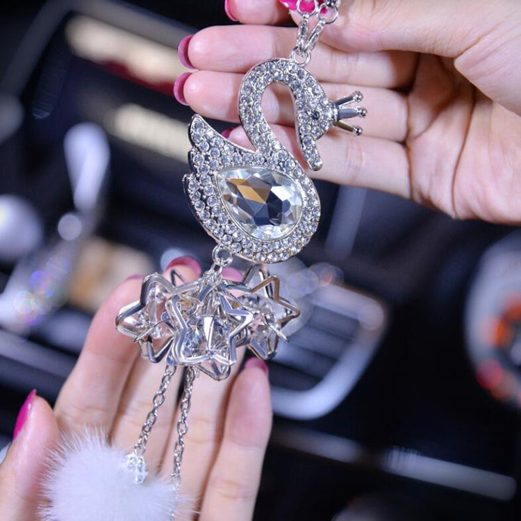 Car Pendant Crystal Swan Car Rearview Mirror Pendant, Crystal Swan