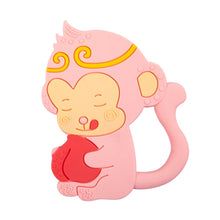 Load image into Gallery viewer, MJYJ019 Silicone Baby Teether Children Molar Stick Toy, Pink, Blue, Orange, Small Fish-Blue, Small Fish-Pink, Small Fish-Green, Fox-Blue, Fox-Pink, Fox-Green, Monkey-Pink, Monkey-Orange, Monkey-Coffee, Kitten-Coffee, Kitten-Blue, Kitten-Pink