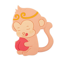 Load image into Gallery viewer, MJYJ019 Silicone Baby Teether Children Molar Stick Toy, Pink, Blue, Orange, Small Fish-Blue, Small Fish-Pink, Small Fish-Green, Fox-Blue, Fox-Pink, Fox-Green, Monkey-Pink, Monkey-Orange, Monkey-Coffee, Kitten-Coffee, Kitten-Blue, Kitten-Pink
