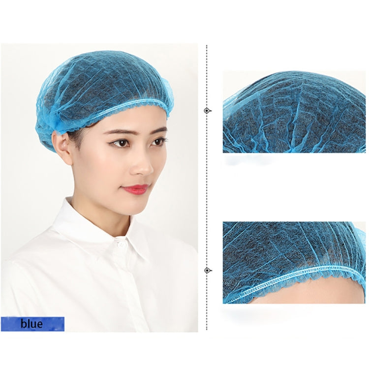 200 PCS Non-woven Disposable Pleated Anti Dust Hat Bath Caps For Spa Hair Salon Beauty, 200 PCS-Non-woven (Blue), 200 PCS-Non-woven (White)