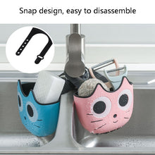 Load image into Gallery viewer, Kitchen Cartoon Multifunctional Sink Drain Hanging Bag Adjustable Buckle Bathroom Storage Basket, Pink, Blue, Green