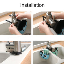Load image into Gallery viewer, Kitchen Cartoon Multifunctional Sink Drain Hanging Bag Adjustable Buckle Bathroom Storage Basket, Pink, Blue, Green