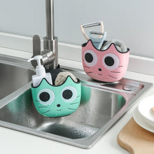 Load image into Gallery viewer, Kitchen Cartoon Multifunctional Sink Drain Hanging Bag Adjustable Buckle Bathroom Storage Basket, Pink, Blue, Green