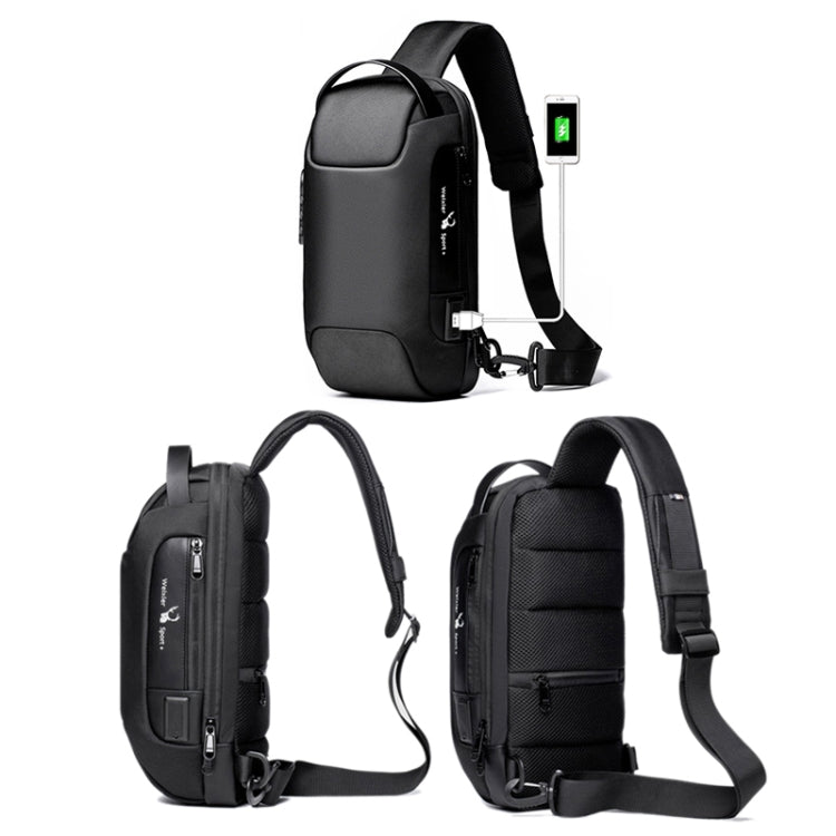 WEIXIER 9529 Chest Bag Men Canvas Casual Anti-theft One-Shoulder Bag