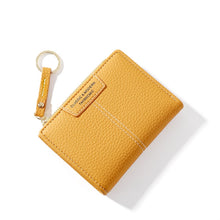 Load image into Gallery viewer, 928666 Multi-Card Keychain Coin Purse Short Ladies Wallet, Yellow, Red, Blue, Brown, Black