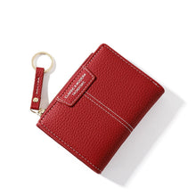 Load image into Gallery viewer, 928666 Multi-Card Keychain Coin Purse Short Ladies Wallet, Yellow, Red, Blue, Brown, Black