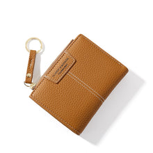 Load image into Gallery viewer, 928666 Multi-Card Keychain Coin Purse Short Ladies Wallet, Yellow, Red, Blue, Brown, Black