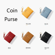 Load image into Gallery viewer, 928666 Multi-Card Keychain Coin Purse Short Ladies Wallet, Yellow, Red, Blue, Brown, Black